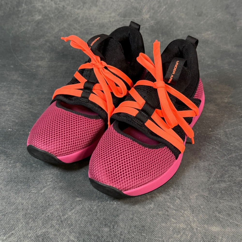 Under Armour Slip On Training Shoes Womens Size 7.5 Pink Orange Athletic